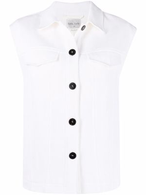 Forte Forte classic-collar button-up gilet - White