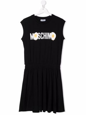 Moschino Kids logo-print dress - Black