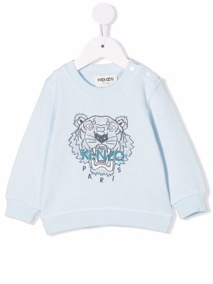 Kenzo Kids Tiger Head embroidered sweatshirt - Blue