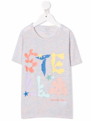 Stella McCartney Kids logo crew-neck T-shirt - Grey