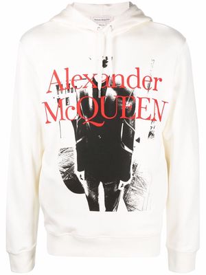 Alexander McQueen graphic-logo print hoodie - White
