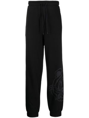 Kenzo Tiger-print cotton track pants - Black