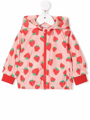 Stella McCartney Kids strawberry-print hooded jacket - Pink