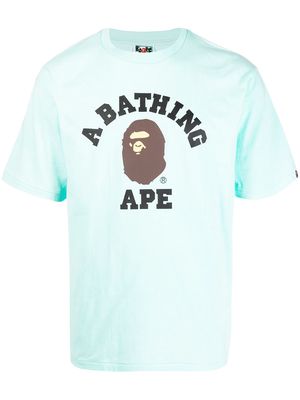 A BATHING APE® logo-print T-shirt - Blue