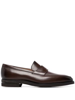 Bally almond-toe leather loafers - Brown