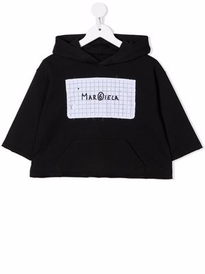 MM6 Maison Margiela Kids logo-patch hoodie - Black