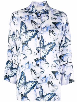ERMANNO FIRENZE butterfly-print shirt - Blue