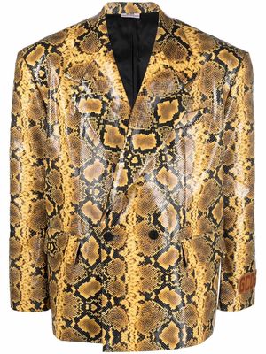 Gcds snakeskin-print blazer - Yellow