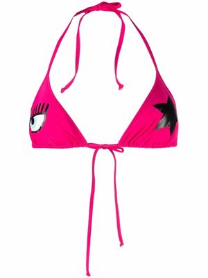 Chiara Ferragni logo-print bikini top - Pink
