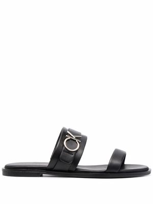 Calvin Klein slip-on leather sandals - Black