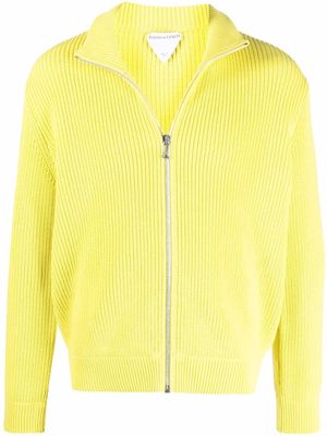 Bottega Veneta knitted zip-up jumper - Yellow