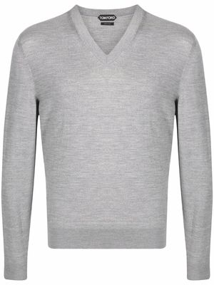 TOM FORD V-neck wool jumper - Grey