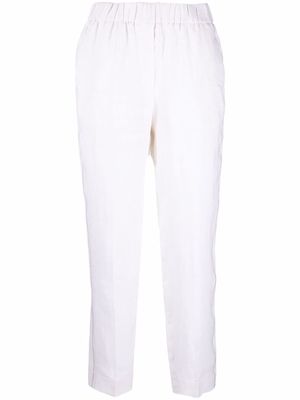 Peserico cropped linen trousers - White