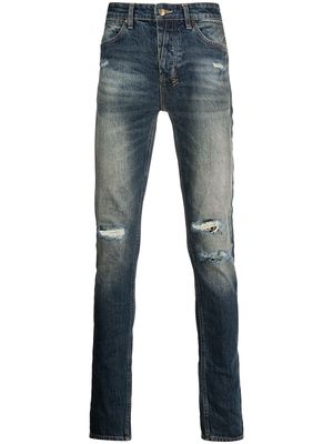 Ksubi distressed skinny-cut jeans - Blue