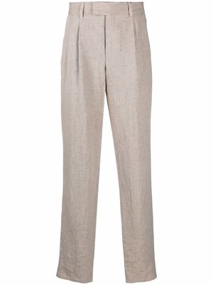 Giorgio Armani straight-leg linen trousers - Neutrals