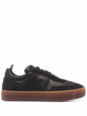 Officine Creative Kombined leather trainers - Black