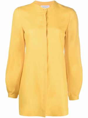 Gabriela Hearst longline band-collar linen shirt - Yellow