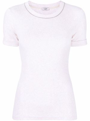 Peserico crystal-embellished short-sleeved T-shirt - Neutrals