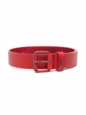 Emporio Armani Kids leather buckle belt - Red