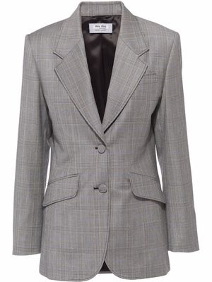 Miu Miu Prince of Wales checked wool jacket - Grey