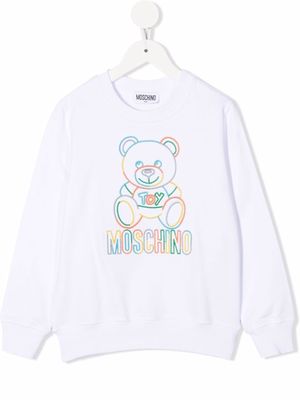 Moschino Kids embroidered-logo sweatshirt - White