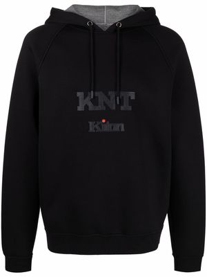 Kiton logo-print hoodie - Black