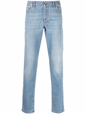 Brunello Cucinelli stonewashed slim-fit jeans - Blue
