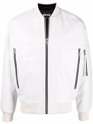 Just Cavalli logo-patch zip-fastening jacket - White