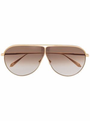 Linda Farrow oversized aviator sunglasses - Gold
