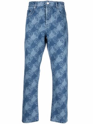 Kenzo monogram-print jeans - Blue
