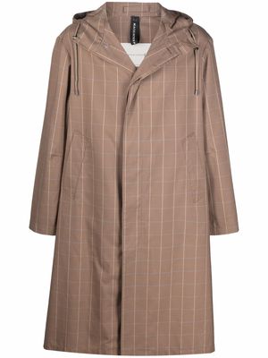 Mackintosh check-pattern hooded raincoat - Brown