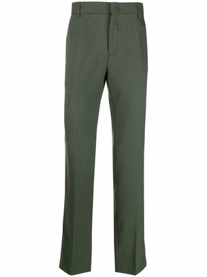 Wales Bonner geometric-print straight trousers - Green