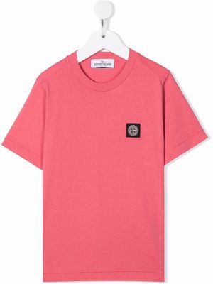 Stone Island Junior chest logo-patch T-shirt - Pink