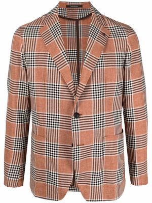 Tagliatore check-print single-breasted jacket - Brown