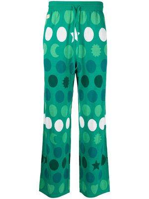 Charles Jeffrey Loverboy Woven Runes track trousers - Green