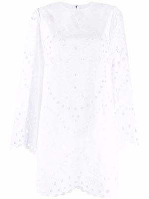 Dolce & Gabbana embroidered-design long-sleeve dress - White