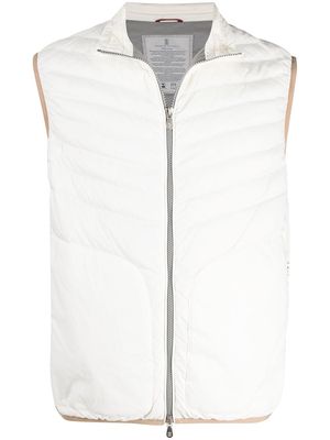 Brunello Cucinelli padded zipped gilet jacket - White