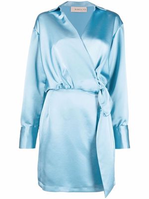 Blanca Vita wrap-style satin-effect dress - Blue