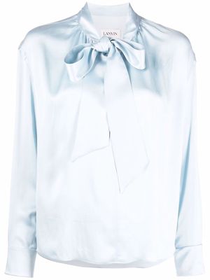 LANVIN ribbon-fastened silk blouse - Blue