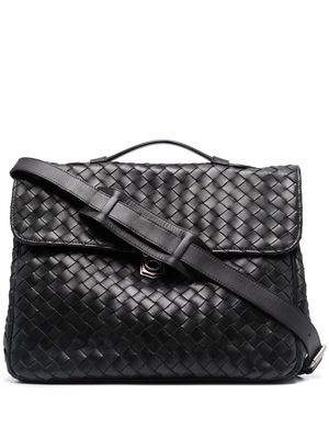 Officine Creative woven leather tote bag - Black