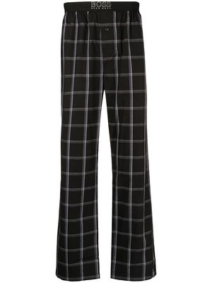 BOSS check tapered trousers - Black