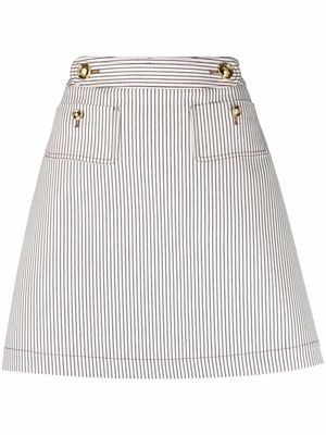 Giambattista Valli striped A-line mini skirt - Neutrals