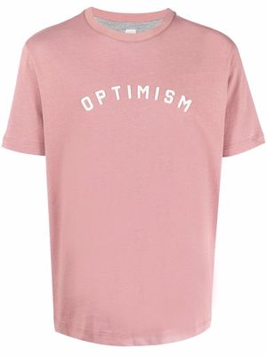 Eleventy slogan-print cotton T-shirt - Pink