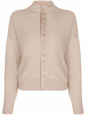 Lemaire stand-up collar cardigan - Neutrals