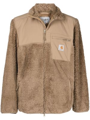 Carhartt WIP textured logo-patch jacket - Brown