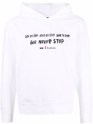 Kiton We Never Stop hoodie - White