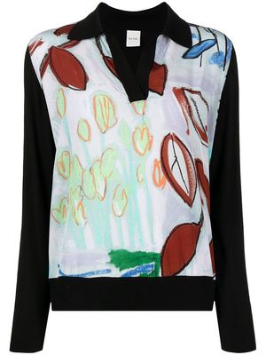 PAUL SMITH Forest Sketches fine-knit polo shirt - Multicolour