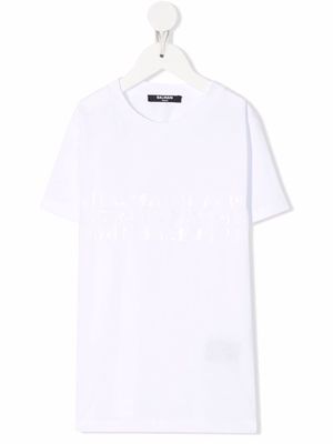 Balmain Kids tonal logo T-shirt - White