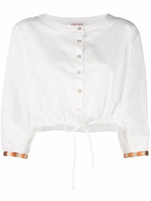 Le Sirenuse button-up cropped blouse - White
