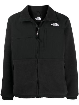 The North Face logo-embroidered zip-up jacket - Black